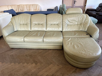 059 Kožená rozkládací sedací souprava sedačka HIMOLLA - 2