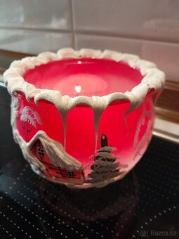 Malovaný skleněný svícen - 2