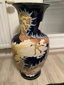 Čínská váza velká s motivem draků 66 cm výška - 2