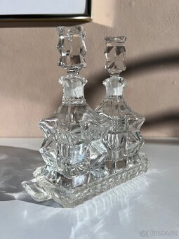 5 dílná sada flakónů a podtácku Bohemia Crystal - 2