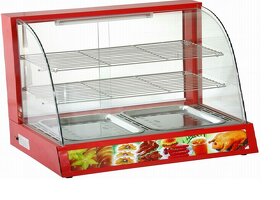 Prodám novou tepelnou vitrínu s předním oblým sklem. - 2