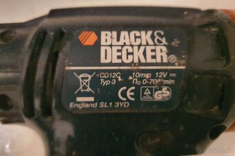Akumulátorová vrtačka. Black & Decker 12v. - 2