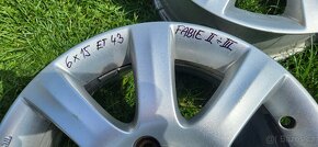 Škoda Fabie 2-3 Al disky jako nové 6x15 et 38 - 2