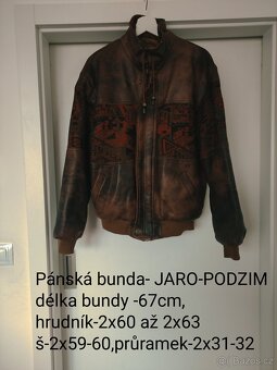 Pánská , kožená bunda- vel.M-L,pošta 50 - 2
