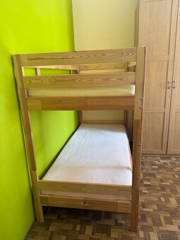 MYDAL Rám dětské palandy borovice +  2x matrace - jako nová - 2