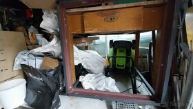 Dřevěný retro stůl, retro skládací polička - 2