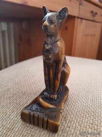 Egyptská soška, keramika + kniha - 2
