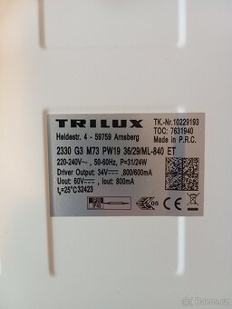 Trilux 2330 G3,LED panel 31W/24W 3600/2900lm 4000K - ZÁNOVNÍ - 2