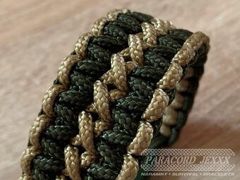 PARACORD náramek (19 cm) oliv - bronze - 2