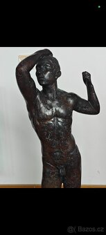 Velká 92 cm vysoká bronzová plastika, socha, Rodin - 2