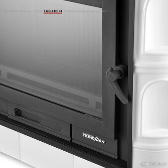 Kachlová kamna s litinovou vložkou SALZBURG, 15 kW zelená - 2