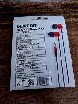 MP3 / MP4 přehrávač Sencor 16 GB - 2
