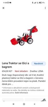 Traktor s bagrem Lena a mašinka na ovládání, hra šílený prof - 2