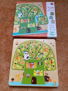 Djeco dřevěné třívrstvé puzzle obyvatelé stromu - 2