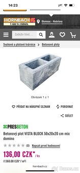 Betonový plot VISTA BLOCK 50x20x20 cm mix domino - 2