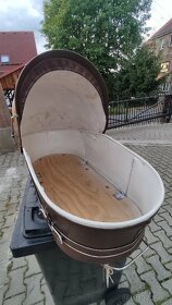 Retro kočárek Liberta korba hnědá koženka - 2