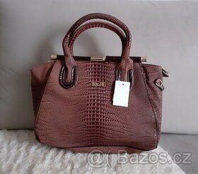 Kabelka Bright černá,hnědá,červená - 2