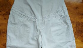 Bílé lněné těhotenské kalhoty H&M, vel. 42 - 2