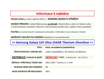 Samsung Galaxy S25 Ultra 256GB Silverblue NOVÝ NEROZBALENÝ - 2