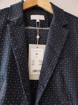 2) kostým dámský modrý s tečkami NOVÝ - 2