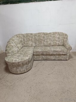 Rohová rozkládací sedací souprava s úložným prostorem - 2