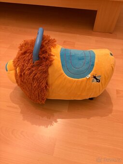 Odrážedlo FUNNY WHEELS Rider Ride-On lvíček plyšový modrý - 2