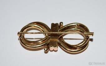 Starožitná zlatá brož - vintage - 2