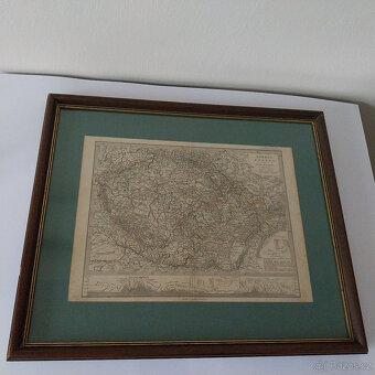 Mapa Čechy, Morava, Slezsko, 1884 - 2