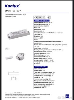 Transformátor 60W SET60-K 12V Kanlux 01425 - 2