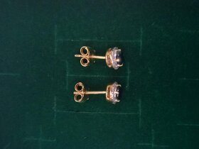 Zlaté náušnice se safíry a brilianty 0,06 ct NOVÉ - 2