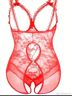 Červené krajkové sexy body 3XL - 2