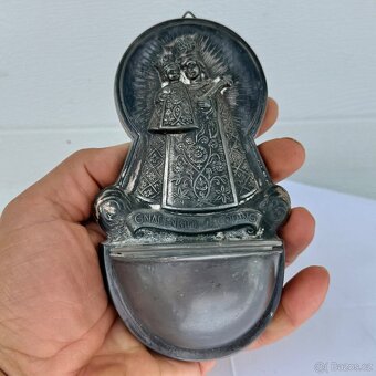 Starožitná kropenka s Černou madonou zinkocín - 2