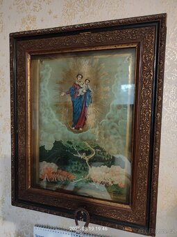 Hrací obraz Panny Marie z konce 19. a začátku 20. století - 2