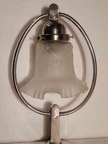 Art Deco niklovaná stará lampička, stolní lampa D.R.G.M. - 2