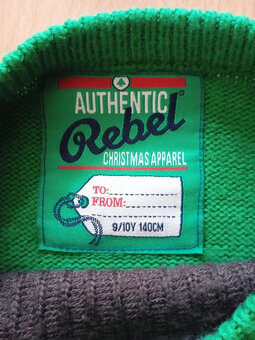 Vánoční svetr se sobem vel. 140 - 2