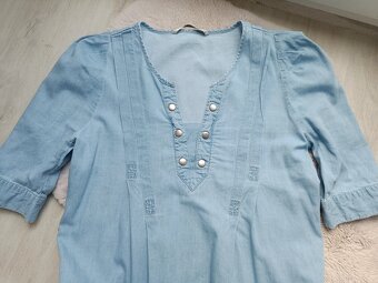 Světlé riflové šaty, vel. L - 2