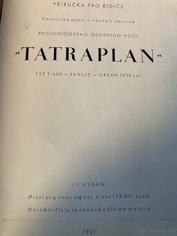 Návod k obsluze / manuál Tatra 600 Tatraplán - 2