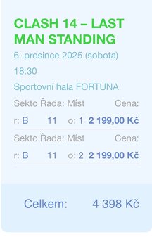 Prodám 2 lístky na Clash 14 - 2