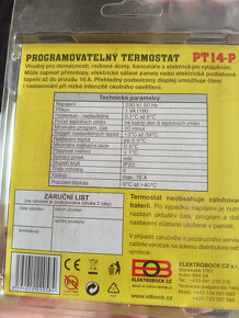 Termostat programovatelný PT 14-P Elektrobock - 2