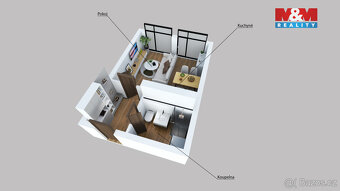 Pronájem bytu 1+kk, 35 m², Děčín, včetně parkovacího místa - 2