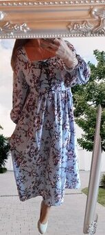 Květované dlouhé šaty se šněrováním - NOVÉ - 2