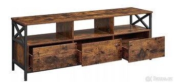 Televizní stolek - rustikální se 3 zásuvkami - 2