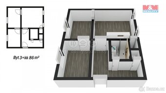 Prodej bytu 3+1, 86 m², Bechyně, ul. Na Libuši - 2