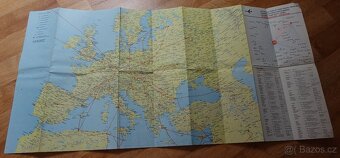 Originální letecká mapa Československých aerolinií (ČSA) - 2