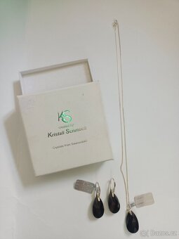 NOVÁ stříbrná sada řetízek s přívěskem, náušnice 925/1000 - 2
