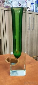 váza EXBOR - výška 20,5 cm - zelené jádro - 2