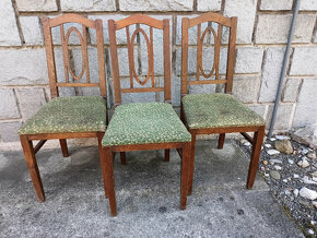 Historické dubové židle s čalouněním - 2