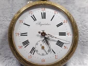 Velké dvouplášťové kapesní hodinky Régulatéur, 67mm, 192g - 2