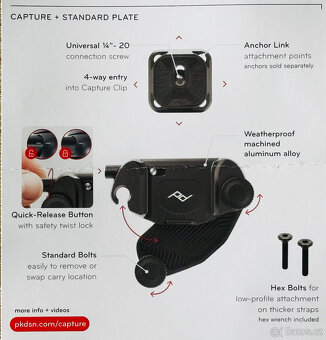 Držák Peak Design Capture Camera Clip (v3) černý - 2