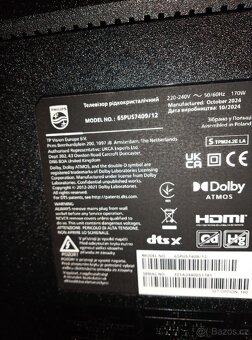Prodám televizí značky Philips 165cm 65" - 2